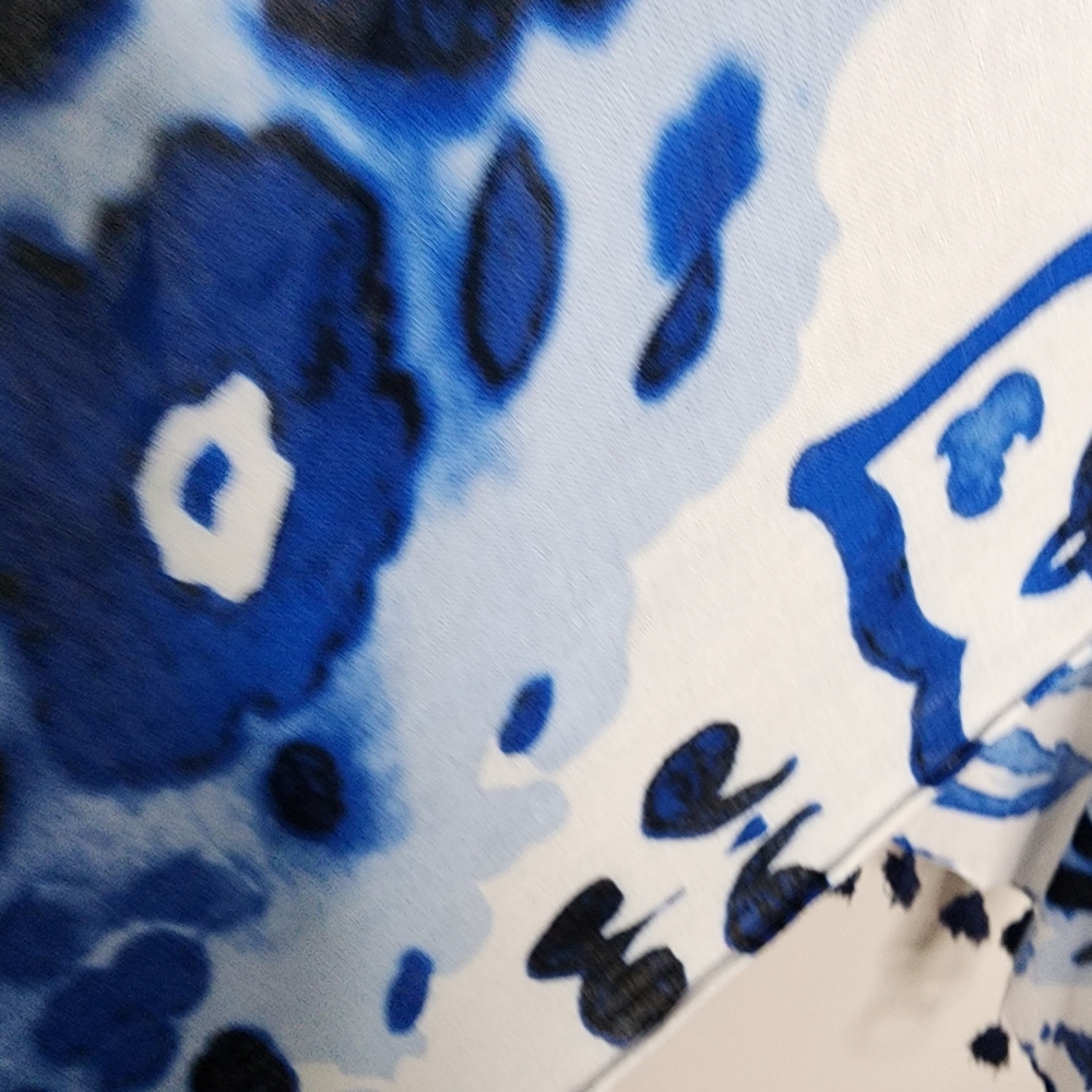 Blue and White Floral Kimono with Tassels - Picture 8 of 10